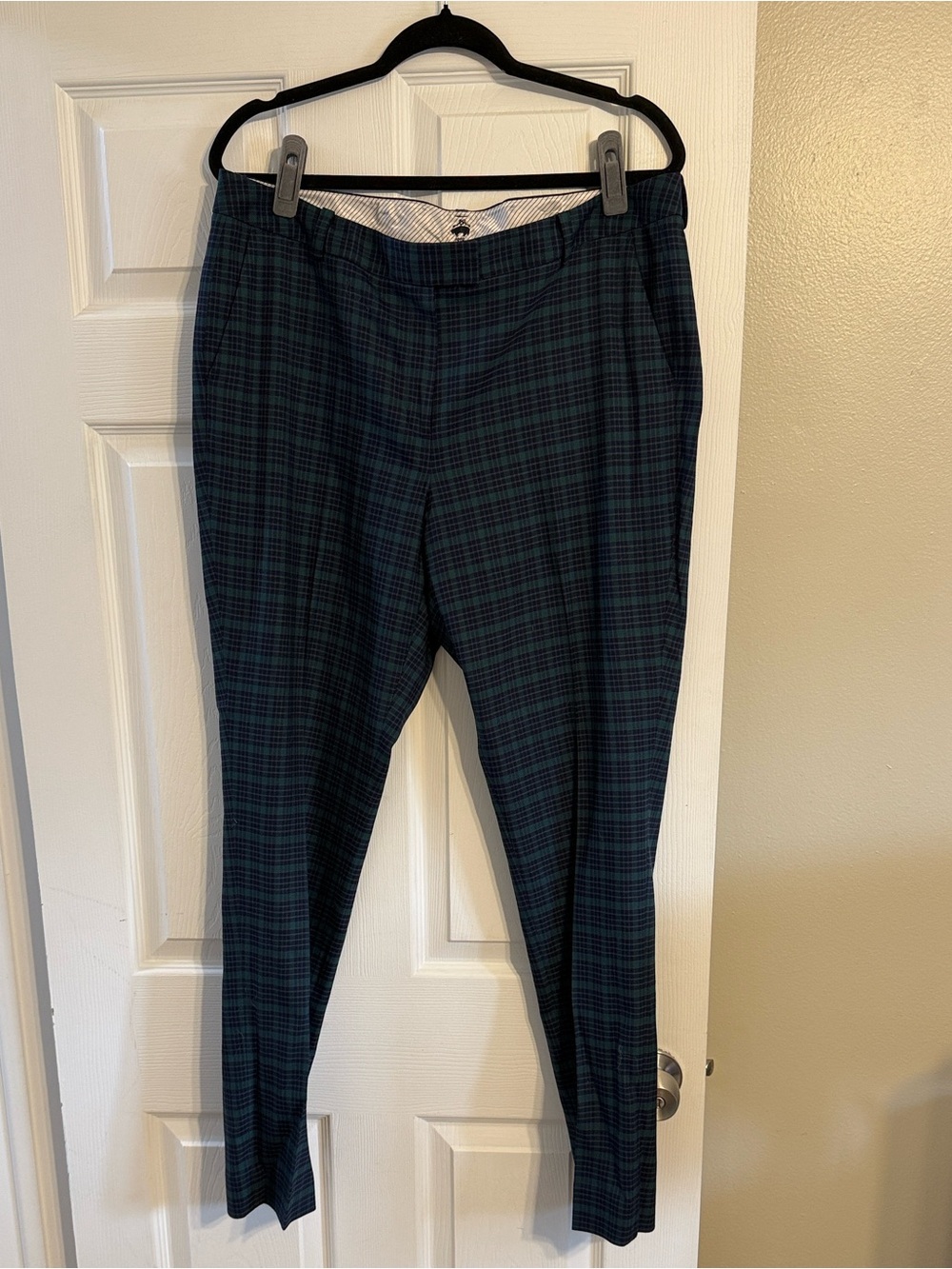 Brooks Brothers Navy and Green Plaid Chinos